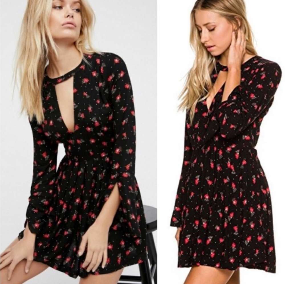 Free People Tegan Roses Mini Dress